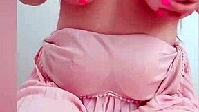 Young student shows big tits in dress