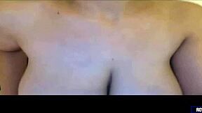 Latina teen boldly shows huge natural tits on webcam