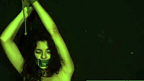 gina valentina, a petite 18+ tattooed beauty, endures stockade bondage in a hardcore bdsm scene