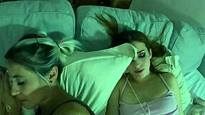 Latina Amigas Kissing and Teasing in Halloween Wet Dream