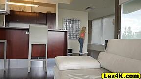 Alexis and elsa behind the closed door having a private moment