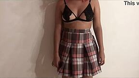 Redhead schoolgirl lets stepbrother take photos and fuck her bent over.