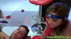 cosplay teens in hd foursome get nailed hard