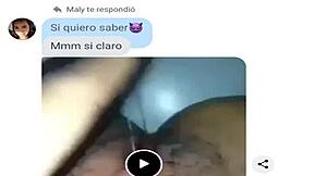 Young student convinces mature teacher Maly Mendoza to masturbate her pussy in this Argentinian fantasy part 2.