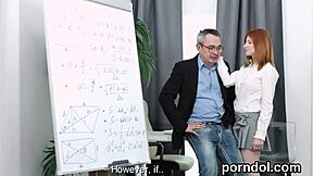 lovely gets teased and reamed by elderly teacher