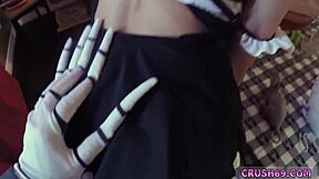 talking dildo with chinese teen for first swallow?