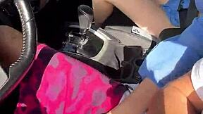 a cute 18yo gets blowjob in car then public sex on the beach.