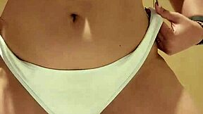 Petite babe with big tits masturbates solo in shower fun