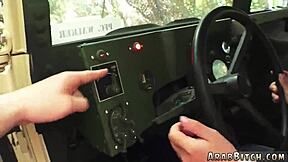 Outdoor ass action in army setting! 😜