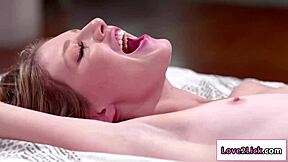 teen lesbian licks her boyfriend's stepmom's big tits