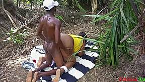 Patricia gets horny public fucking with ebony amateur's big black cock and deepthroat