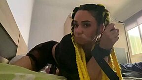 Her stepdad ties her up, making her insanely horny.