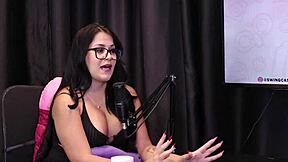 will mastro pleases audience in sheer red lingerie