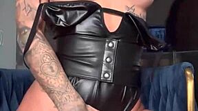 Susy Gala Anal Masturbation With Leather Lingerie And Big Dido