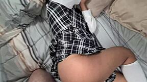 Latina Student Seduced in Close-Up Action