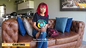 cute amateur latina redhead 18yo close up railed and cumshot casting