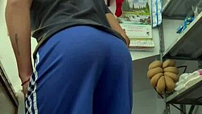 Young Mexican Guy Strokes Himself in Grocery Store