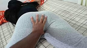 My horny mother-in-law came home tired from the gym, and I almost got caught sliding my dick into her huge ass.