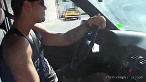 Teen sucks and rides two cocks like a pro