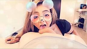 Latina blonde makes cocks hard with blowjob in pov 😈