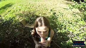 public sucking and fucking of a horny amateur couple