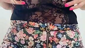 hot 18-year-old in college outfit fingering her ass and masturbating her tits