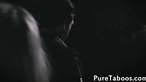 lesbian teen tribbing with sapphic milf outdoors 😍