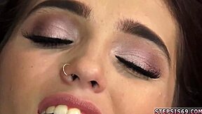 Young stepbrother and step sister enjoy hardcore sucking and fucking