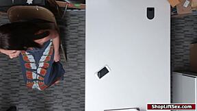 Teen Shoplifter Feels Intense Pleasure In Lps Office.