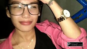 cute asian petite loves her g-spot in outdoor blowjob 😘