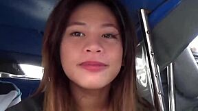 cute asian petite loves her g-spot in outdoor blowjob 😘