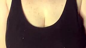 slapping huge tits on the table