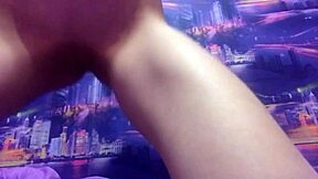 Young slut caresses her pussy and anal on webcam.