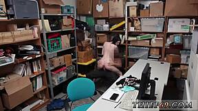 I see blonde police officer catch fake woman suspect in office