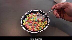 I shoved my fingers and cock into my stepsister's pussy and mouth in POV, making her orgasm hard.