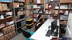 bbw teen shoplifter busted and fucked by lp officer at work