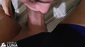 I make my girlfriend's mouth feel like a pussy with my monster cock