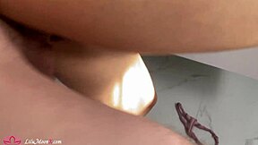 lilu moon gives blowjob and doggystyle in bathroom pov