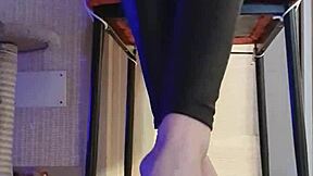 dirty slut fondling fingers in black leggings