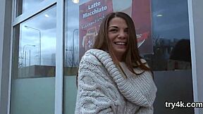 Sweet cutie blows penis in POV