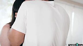 this shy brunette teen 18+ gets used by her jailbird stepbrother