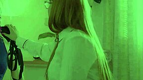 redhead babe fucks blonde pussy with strapon dildo 😍