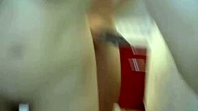 The cute blonde teen 18+ with beautiful tits gets fucked on webcam, enjoying titty fuck