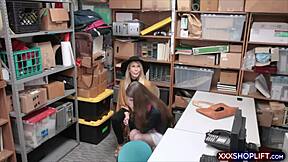cute shoplifter gets fucked in front of her bent over