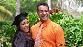 Teen fucks hard for that cum facial!