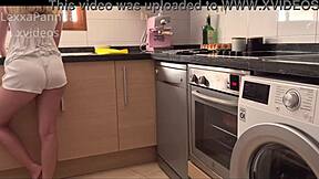 Stepfather always came to the kitchen to fuck petite 18+ in doggystyle when alone.