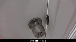 Stepsister sucks stepbrother's cock until he bursts inside.