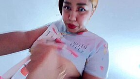 i was putting on my sexiest underwear when my stepbrother entered the bathroom horny to fuck my pussy, he bent me over in doggystyle