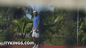 Blonde teen 18+ kara lee gives blowjob to jmac in reality kings scene