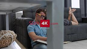 Watch this geeky couple fuck hard and wild!